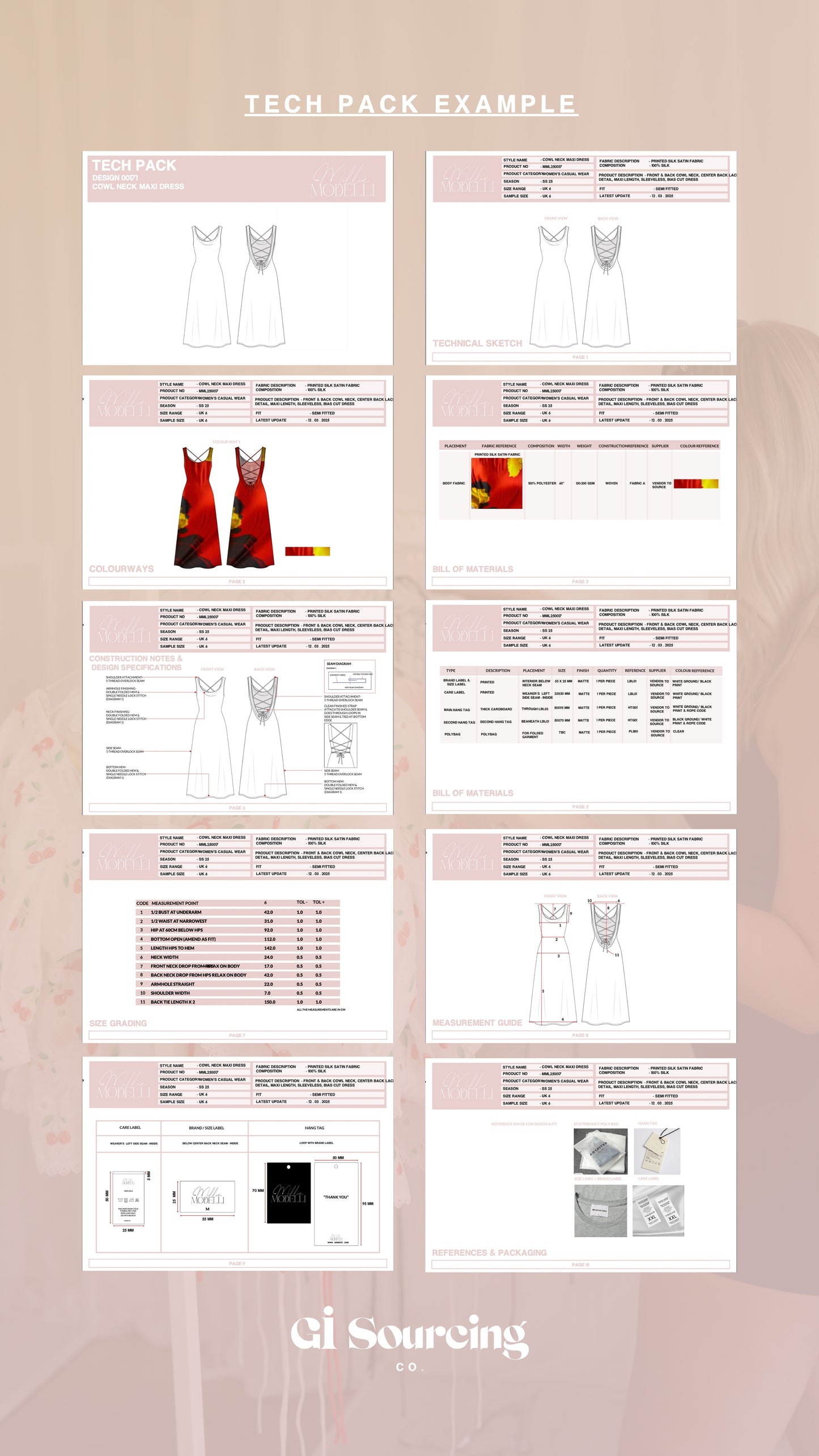 Full Technical Pack - 8 Pages - One Garment